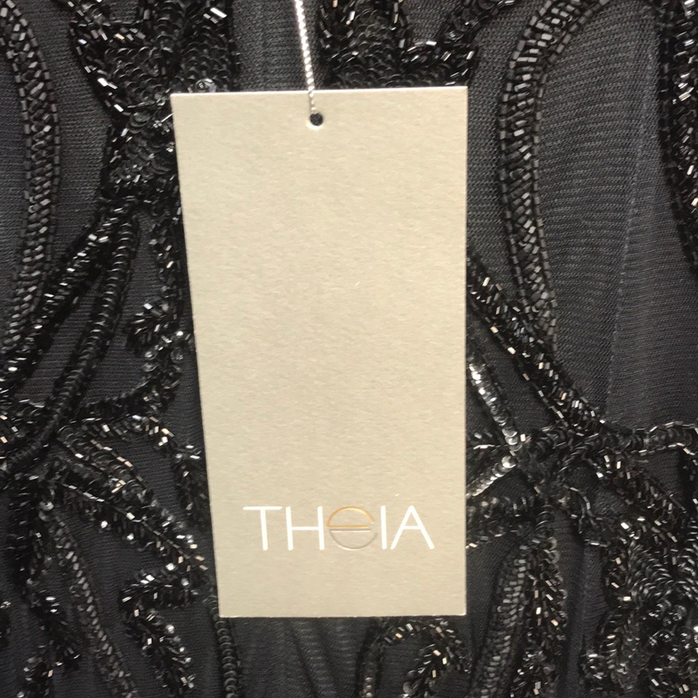 Theia boat neck fully beaded sleeveless long Gown - Picture 5 of 8